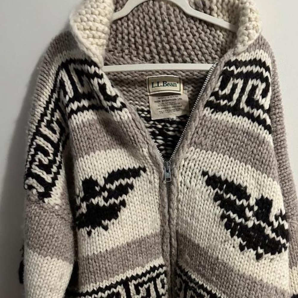 LL Bean vintage handknit cardigan